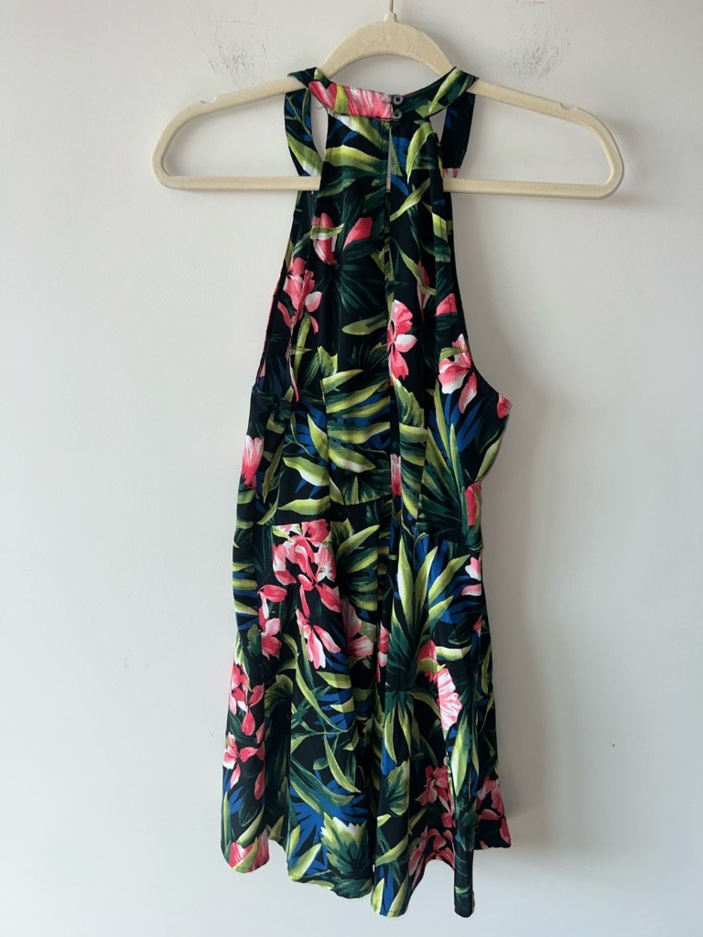 Hollister Women's Skater Summer Halter Dress Floral Peek A Boo Back Sz M - Picture 6 of 9